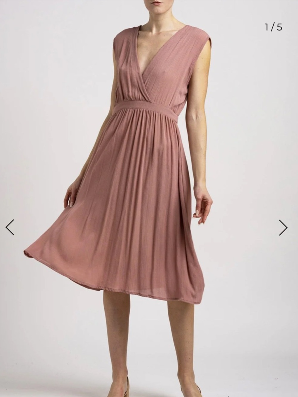 Bastah Firenze SARA C / Antique Pink – Sleeveless Dress One Size Viscosa Italian